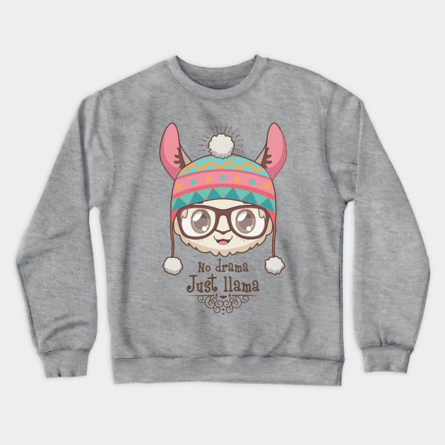 No drama llama Crewneck Sweatshirt by GazingNeko